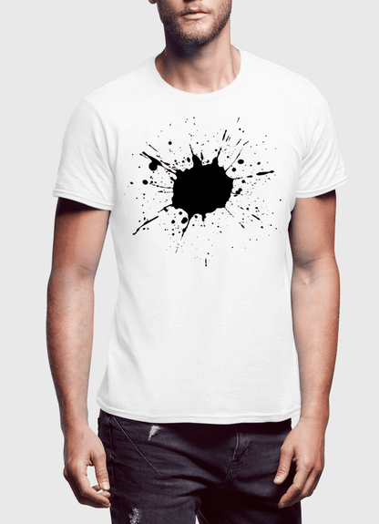 Aneeq Arshad T-shirt SMALL / White Splatter Half Sleeves T-shirt