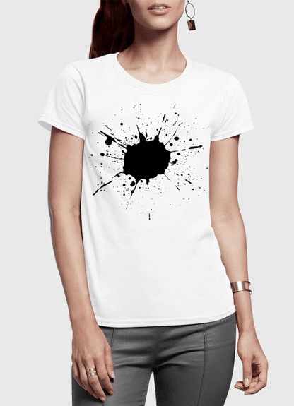 Aneeq Arshad Women T-Shirt SMALL / White Splatter Half Sleeves Women T-shirt