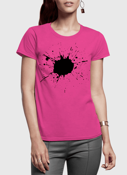 Aneeq Arshad Women T-Shirt SMALL / Pink Splatter Half Sleeves Women T-shirt