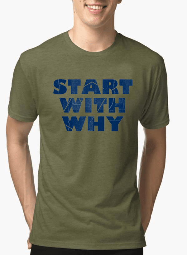 Virgin Teez T-shirt Start With Why Half Sleeves Melange T-shirt