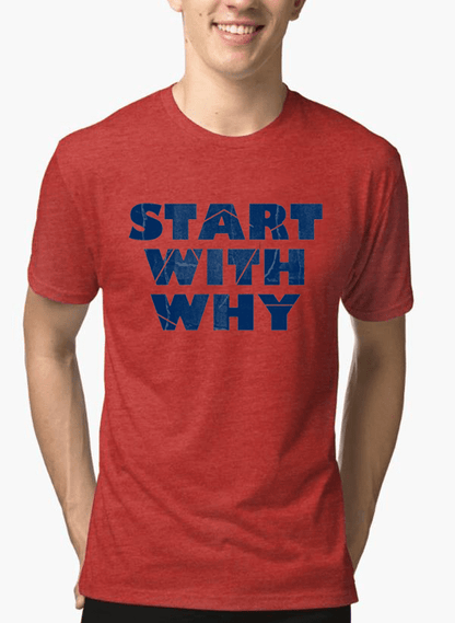 Virgin Teez T-shirt Start With Why Half Sleeves Melange T-shirt