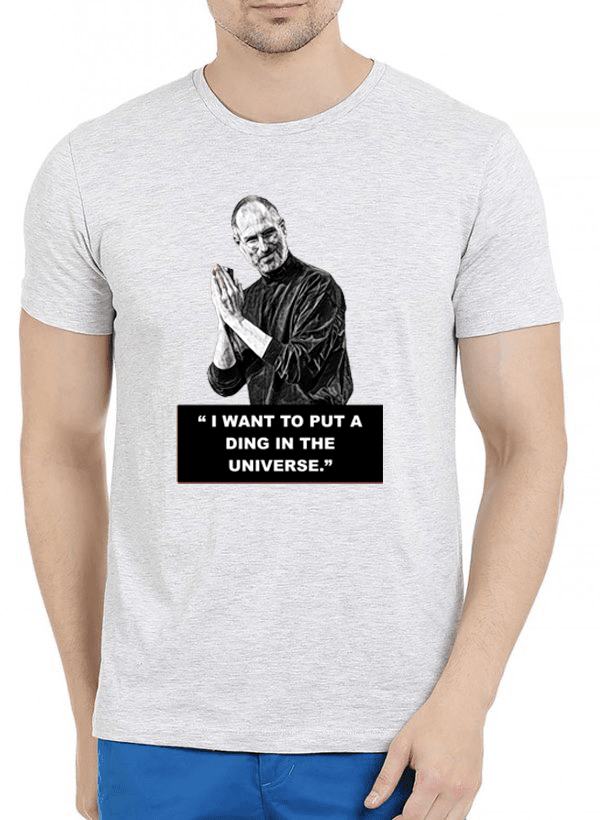 Virgin Teez T-shirt Steve Jobs Half Sleeves Melange T-shirt