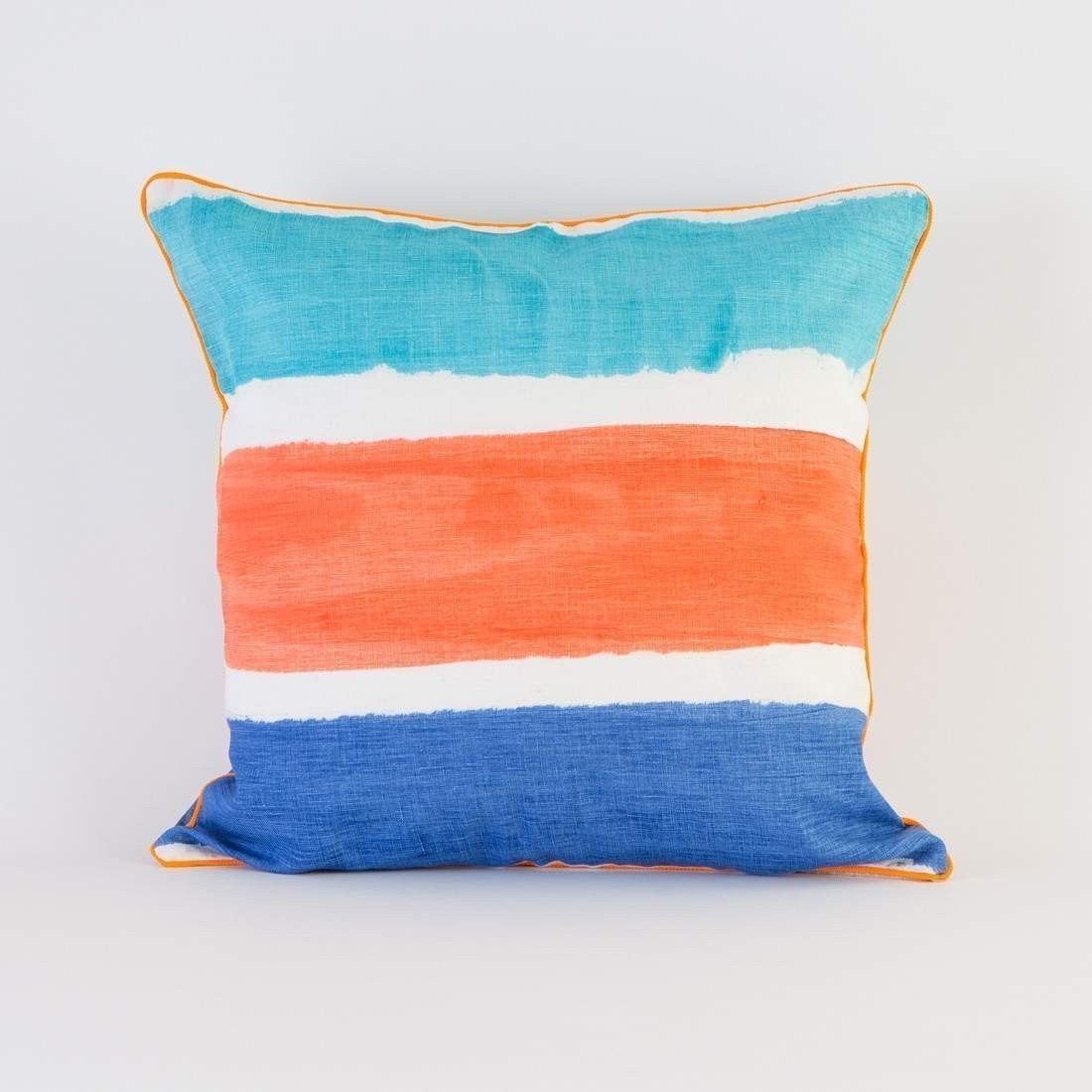 The Pillow pillows Stripe Coral Blue Cushion/Pillow