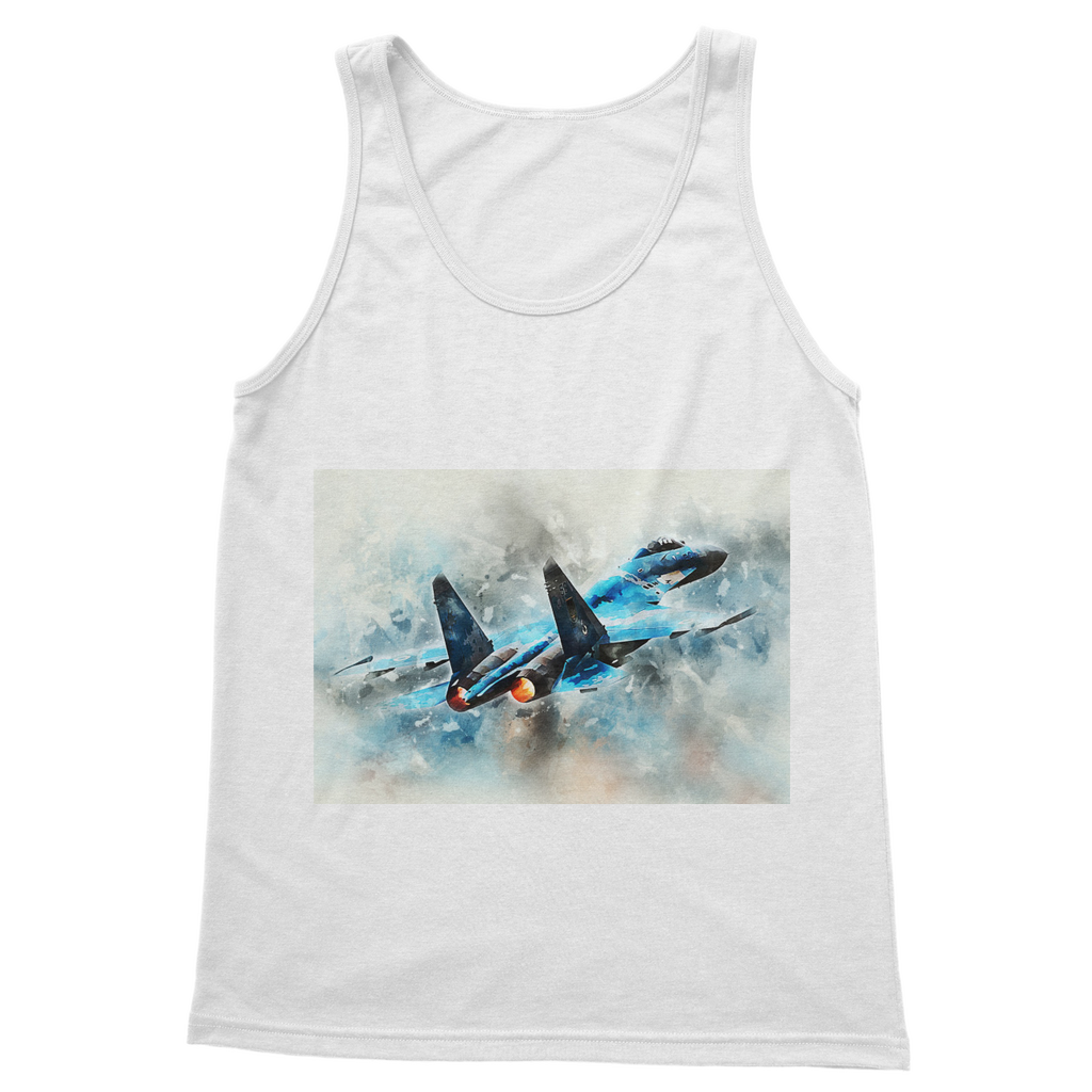 VIRGIN TEEZ Tank Top White / S SU-27 Flanker digital painting Classic Women's Tank Top