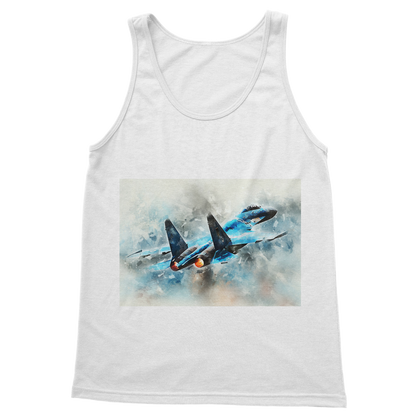 VIRGIN TEEZ Tank Top White / S SU-27 Flanker digital painting Classic Women's Tank Top