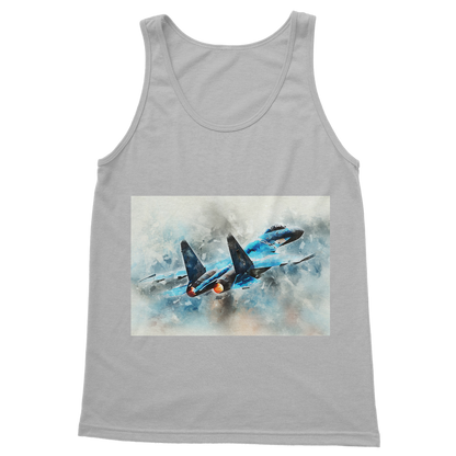 VIRGIN TEEZ Tank Top Light Grey / S SU-27 Flanker digital painting Classic Women's Tank Top