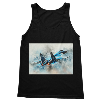 VIRGIN TEEZ Tank Top Black / S SU-27 Flanker digital painting Classic Women's Tank Top