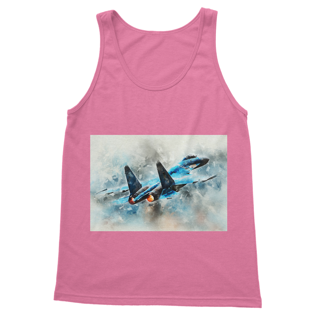 VIRGIN TEEZ Tank Top Azalea / S SU-27 Flanker digital painting Classic Women's Tank Top