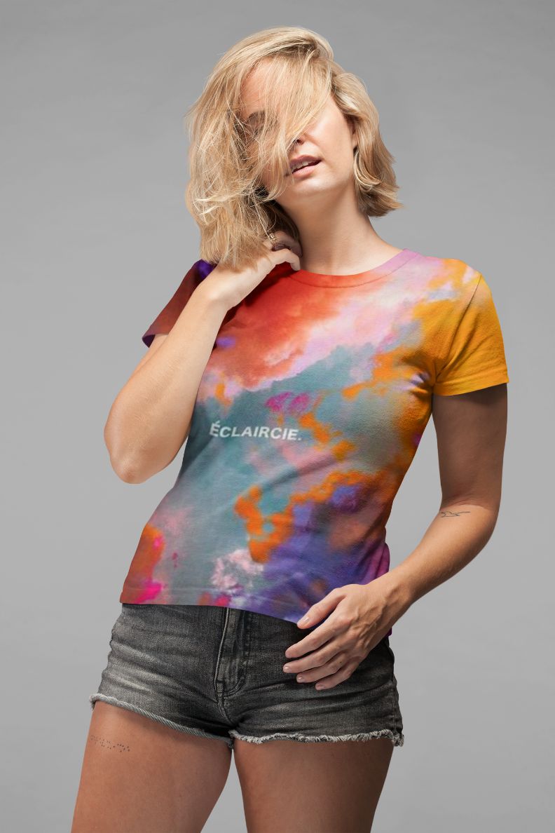 Sublimated tee mockup of a woman with her hair all over her face-22331 (28) Classic Sublimation Women's T-Shirt