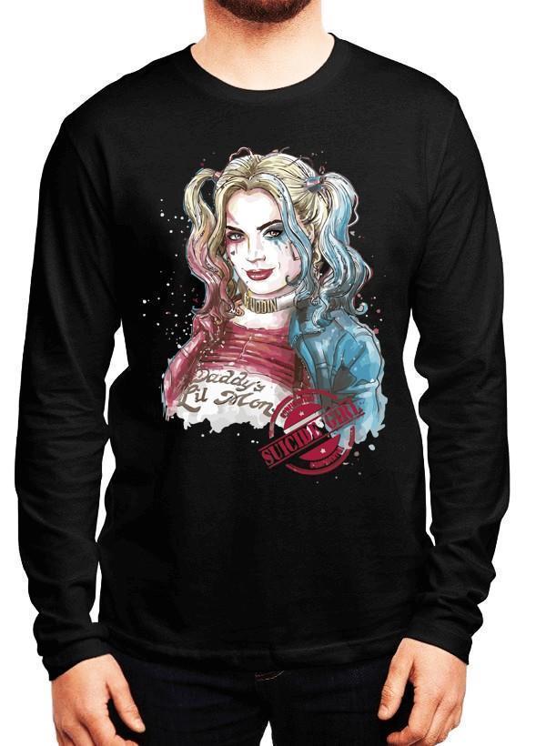 M Nidal Khan T-shirt SMALL / Black Suicide Squad Harley Quin Full Sleeves T-shirt