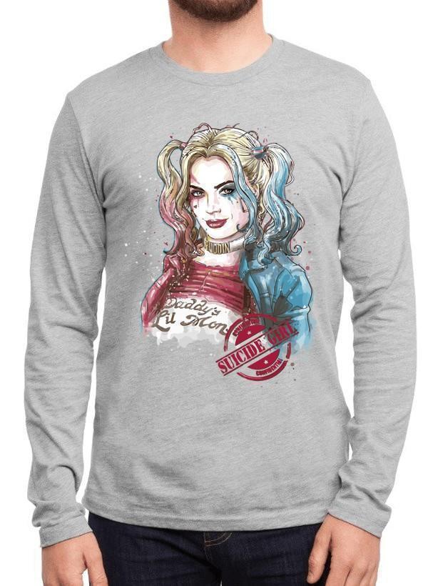 M Nidal Khan T-shirt SMALL / Gray Suicide Squad Harley Quin Full Sleeves T-shirt