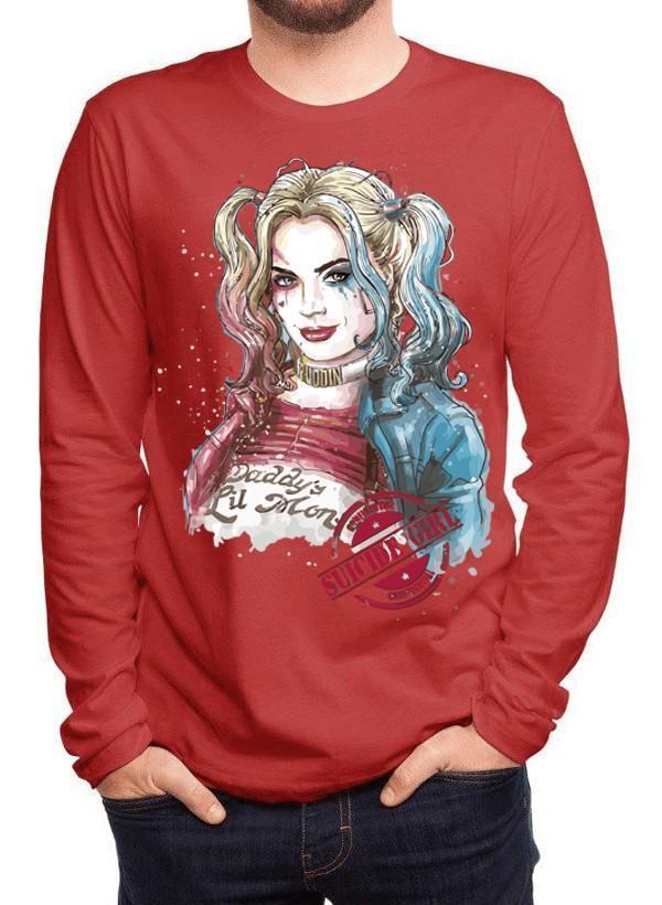 M Nidal Khan T-shirt SMALL / Red Suicide Squad Harley Quin Full Sleeves T-shirt