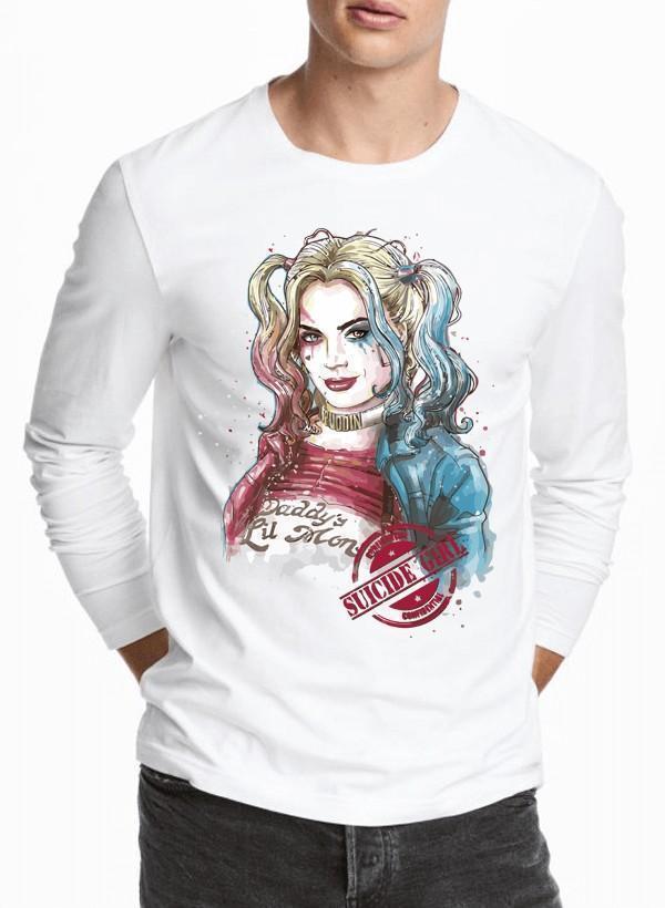 M Nidal Khan T-shirt SMALL / White Suicide Squad Harley Quin Full Sleeves T-shirt