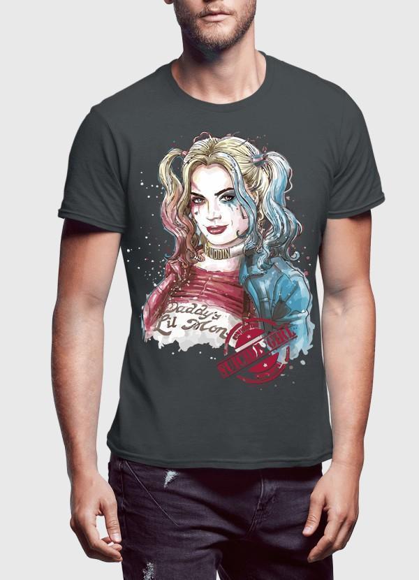 M Nidal Khan T-shirt SMALL / Charcoal Suicide Squad Harley Quin Half Sleeves T-shirt