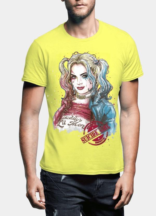 M Nidal Khan T-shirt SMALL / Yellow Suicide Squad Harley Quin Half Sleeves T-shirt