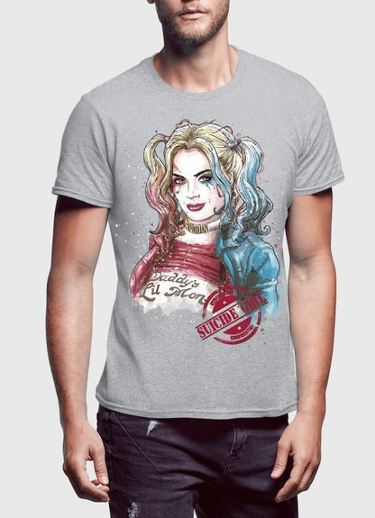 M Nidal Khan T-shirt SMALL / Gray Suicide Squad Harley Quin Half Sleeves T-shirt