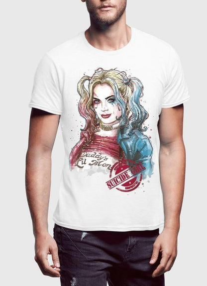 M Nidal Khan T-shirt SMALL / White Suicide Squad Harley Quin Half Sleeves T-shirt