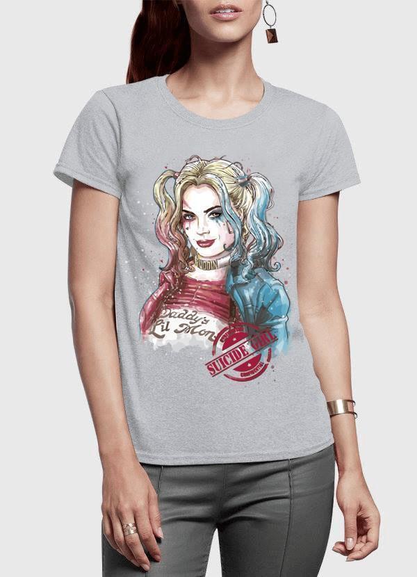 M Nidal Khan Women T-Shirt SMALL / Gray Suicide Squad Harley Quin Half Sleeves Women T-shirt