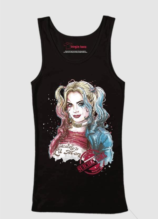 M Nidal Khan Tank Top SMALL / Black Suicide Squad Harley Quin Tank Top