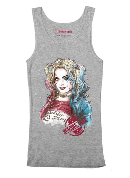 M Nidal Khan Tank Top SMALL / Gray Suicide Squad Harley Quin Tank Top