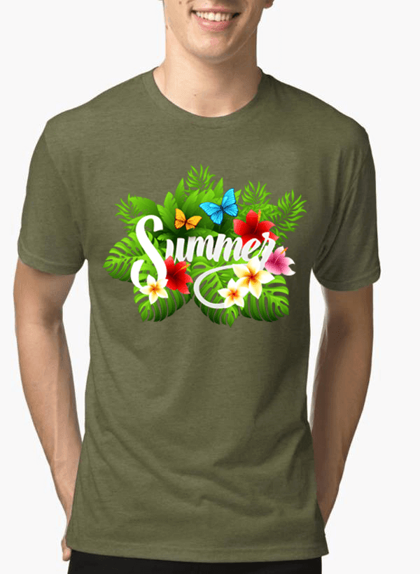 Aneeq Arshad T-shirt SMALL / Green Summer Time Half Sleeves Melange T-shirt