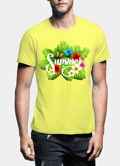 Aneeq Arshad T-shirt SMALL / Yellow Summer Time Half Sleeves T-shirt