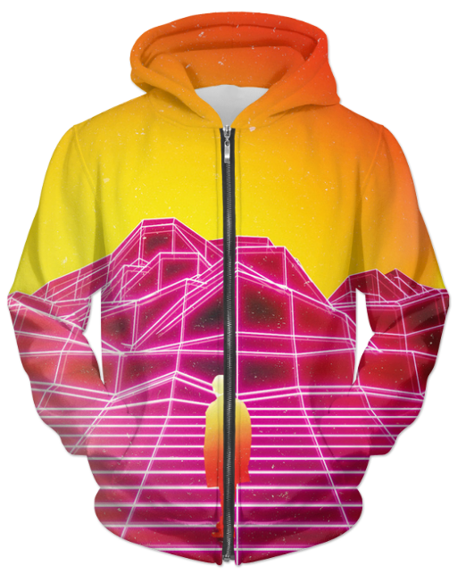 Virgin Teez Sublimation Hoodie Sunrise UNISEX ZIP HOODIE