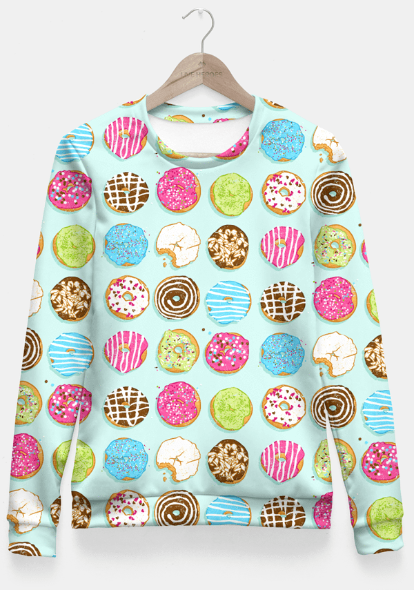 Sadaf Hamid Sweat Shirt Sweet donuts Fitted Waist Sweater Women