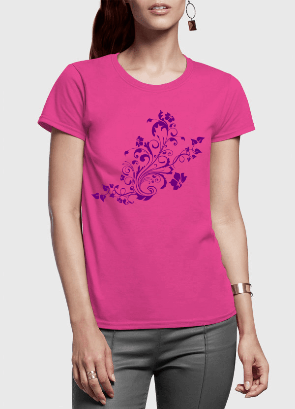 Aneeq Arshad Women T-Shirt SMALL / Pink Swirl Purple Half Sleeves Women T-shirt