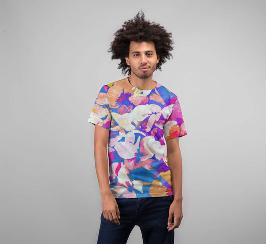 T-shirt mockup featuring a man with curly hair 22224 (25) Premium Sublimation Adult T-Shirt