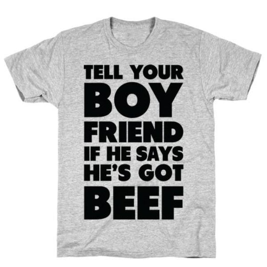 GYM FIT T-SHIRT TELL YOUR BOYFRIEND GREY T-SHIRT