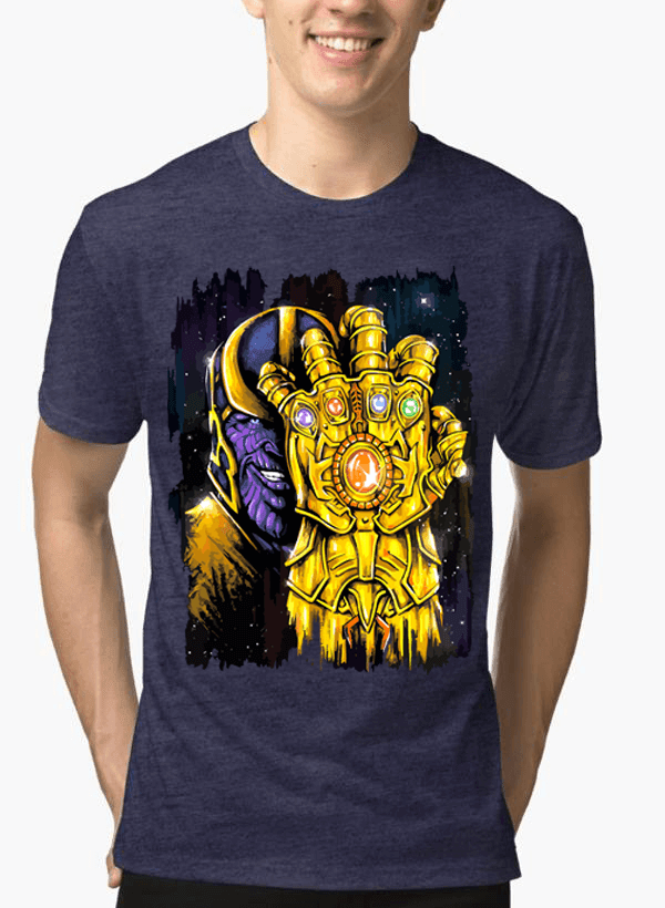 M Nidal Khan T-shirt SMALL / Navy Thanos 2 Half Sleeves Melange T-shirt