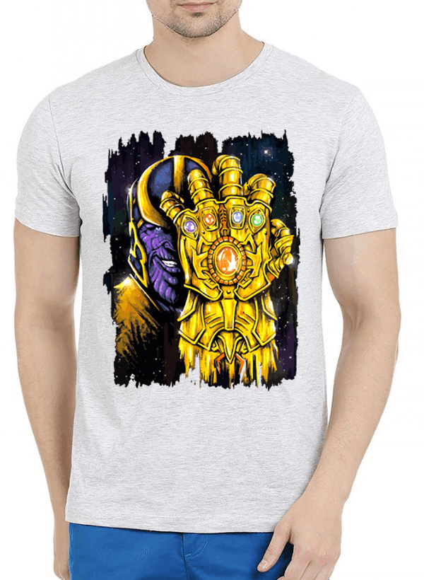 M Nidal Khan T-shirt SMALL / Offwhite Thanos 2 Half Sleeves Melange T-shirt