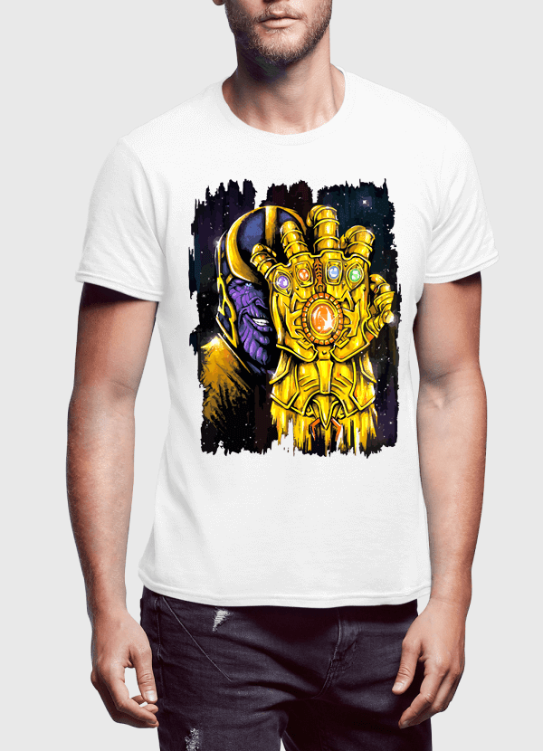 M Nidal Khan T-shirt SMALL / White Thanos 2 Half Sleeves T-shirt