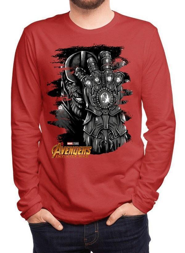 M Nidal Khan T-shirt SMALL / Red Thanos Avengers Full Sleeves T-shirt