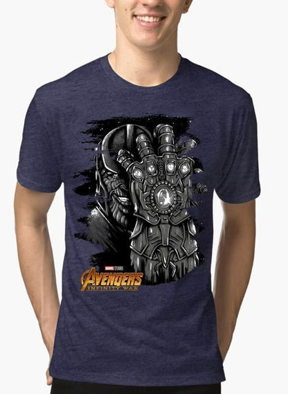 M Nidal Khan T-shirt SMALL / Purple Thanos Avengers Half Sleeves Melange T-shirt