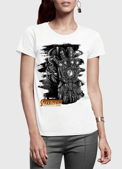 M Nidal Khan Women T-Shirt SMALL / White Thanos Avengers Half Sleeves Women T-shirt