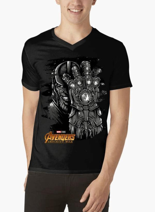 M Nidal Khan T-shirt SMALL / Black Thanos Avengers V-Neck T-shirt