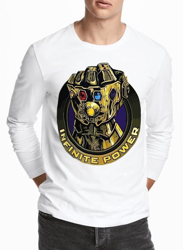 M Nidal Khan T-shirt SMALL / White Thanos Infinite Power Full Sleeves T-shirt