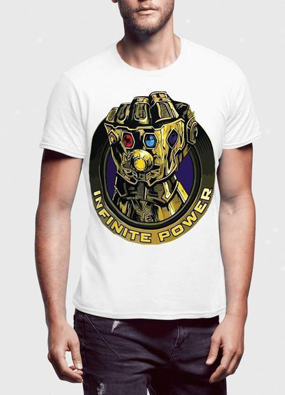 M Nidal Khan T-shirt SMALL / White Thanos Infinite Power Half Sleeves T-shirt