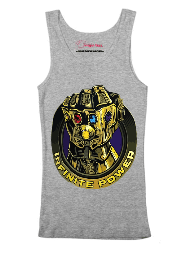 M Nidal Khan Tank Top SMALL / Gray Thanos Infinite Power Tank Top