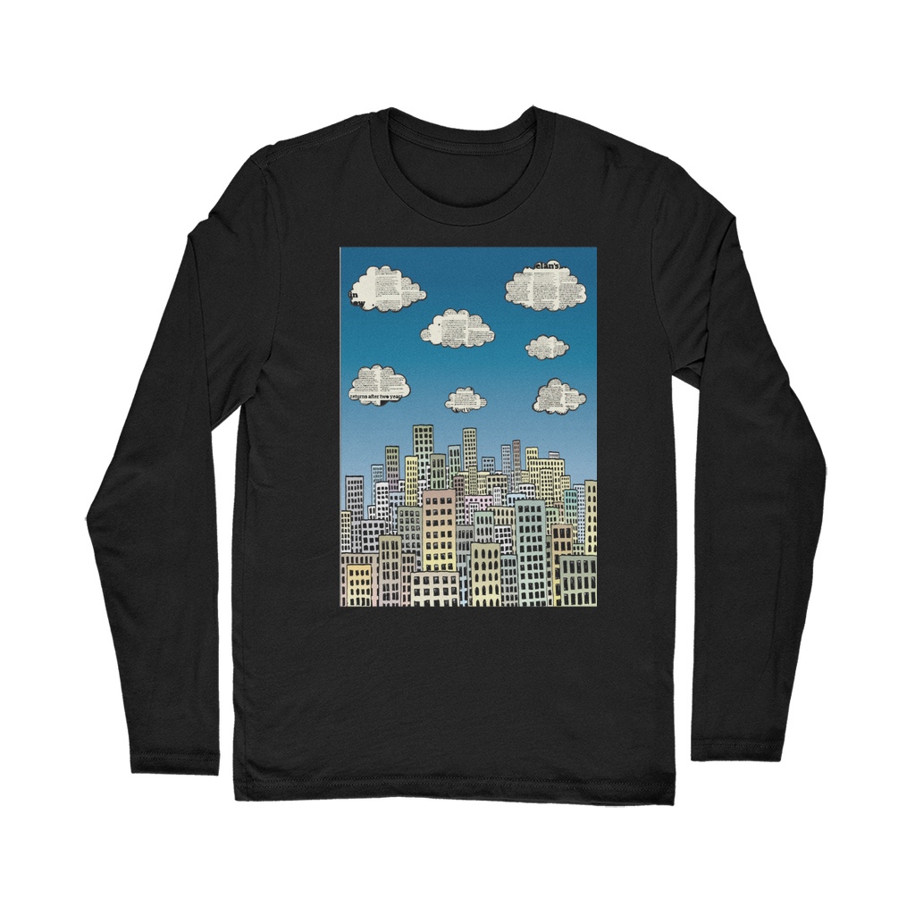 VIRGIN TEEZ Long sleeves T-shirt Black / Unisex / S The city of paper clouds Classic Long Sleeve T-Shirt