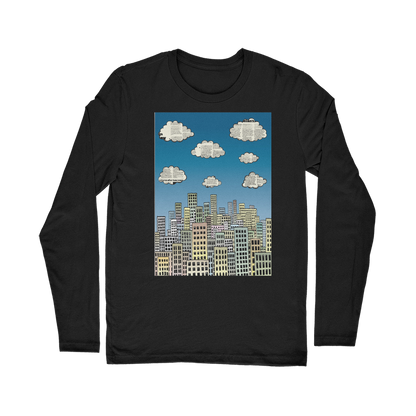 VIRGIN TEEZ Long sleeves T-shirt Black / Unisex / S The city of paper clouds Classic Long Sleeve T-Shirt