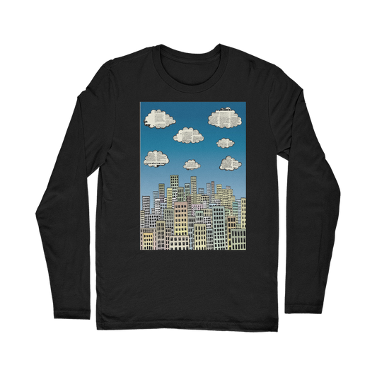 VIRGIN TEEZ Long sleeves T-shirt Black / Unisex / S The city of paper clouds Classic Long Sleeve T-Shirt