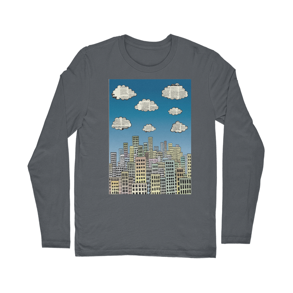 VIRGIN TEEZ Long sleeves T-shirt Dark Grey / Unisex / S The city of paper clouds Classic Long Sleeve T-Shirt