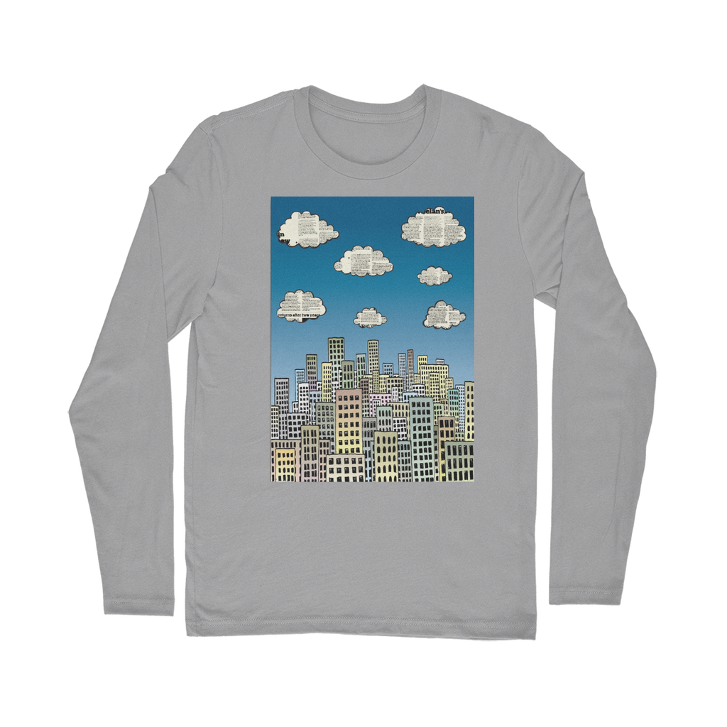 VIRGIN TEEZ Long sleeves T-shirt Light Grey / Unisex / S The city of paper clouds Classic Long Sleeve T-Shirt