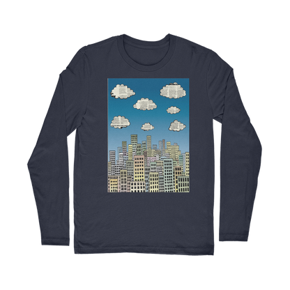 VIRGIN TEEZ Long sleeves T-shirt NAVY / Unisex / S The city of paper clouds Classic Long Sleeve T-Shirt