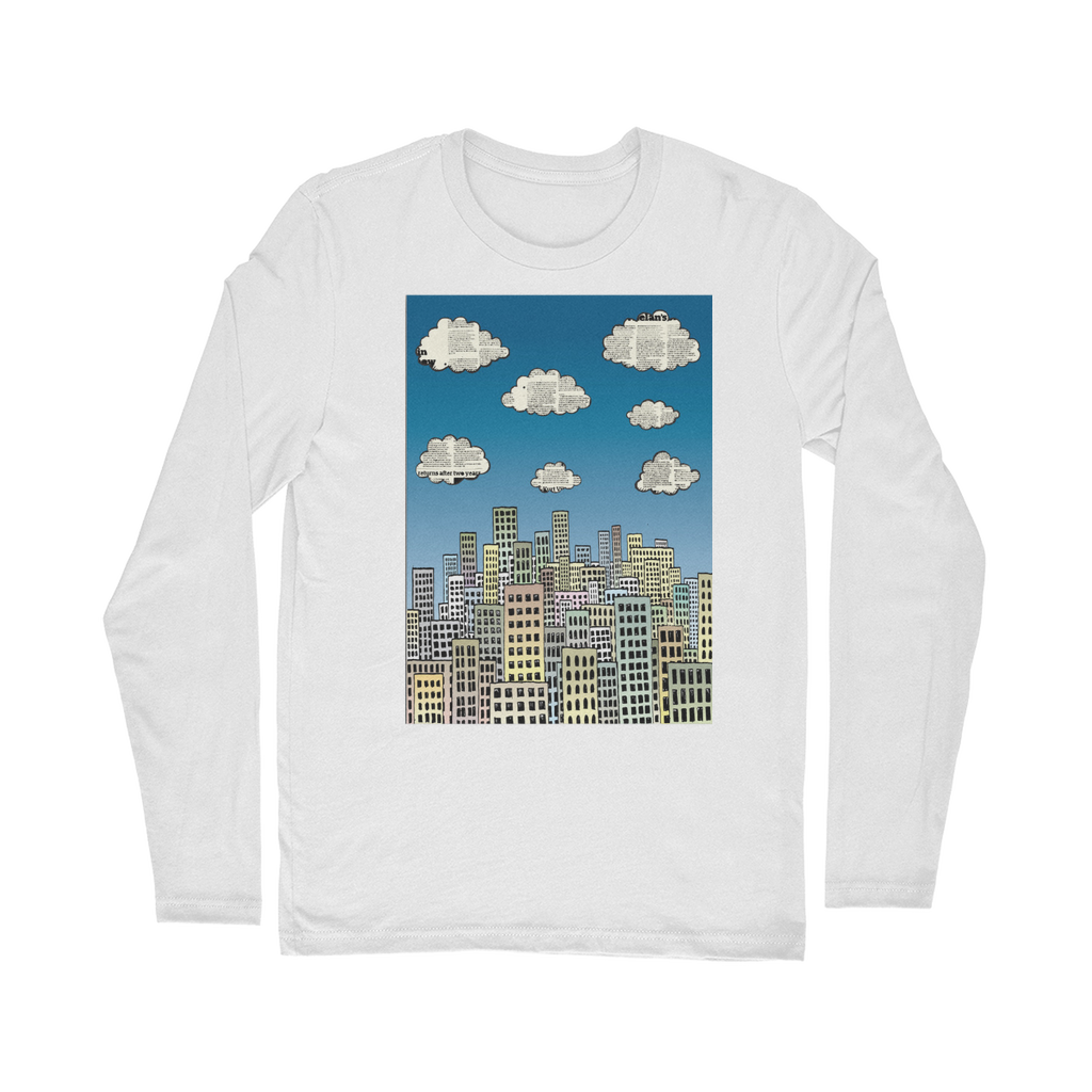 VIRGIN TEEZ Long sleeves T-shirt White / Unisex / S The city of paper clouds Classic Long Sleeve T-Shirt