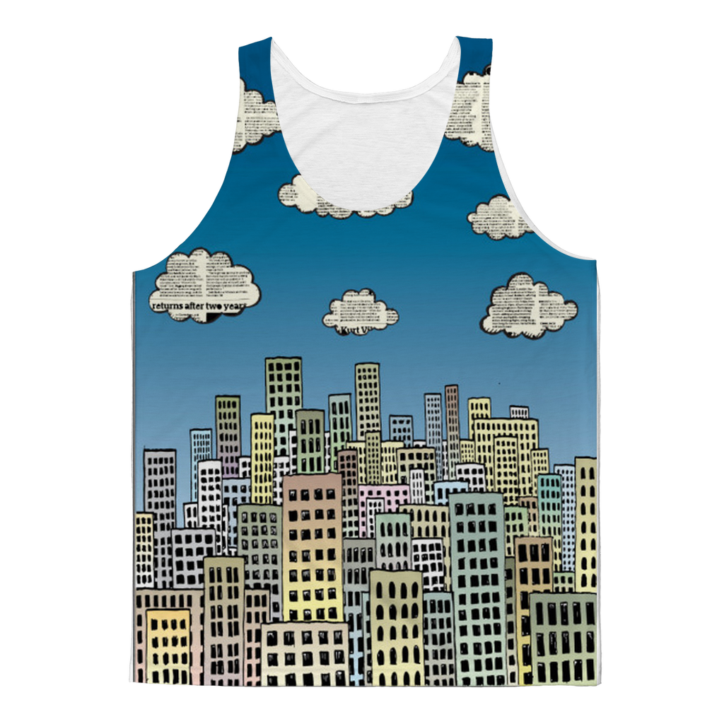 VIRGIN TEEZ Tank Top XS The city of paper clouds Classic Sublimation Adult Tank Top