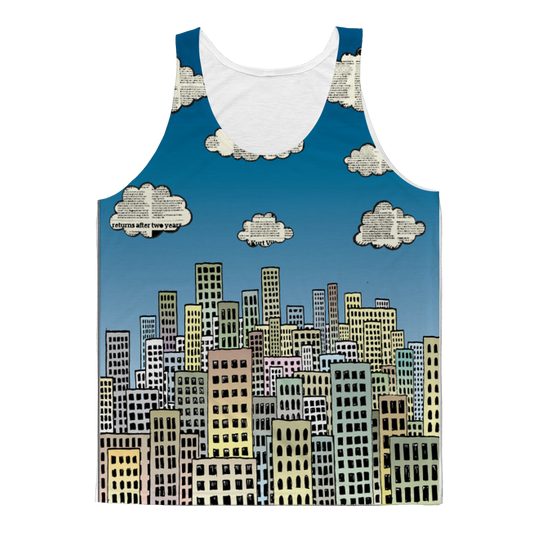 VIRGIN TEEZ Tank Top XS The city of paper clouds Classic Sublimation Adult Tank Top